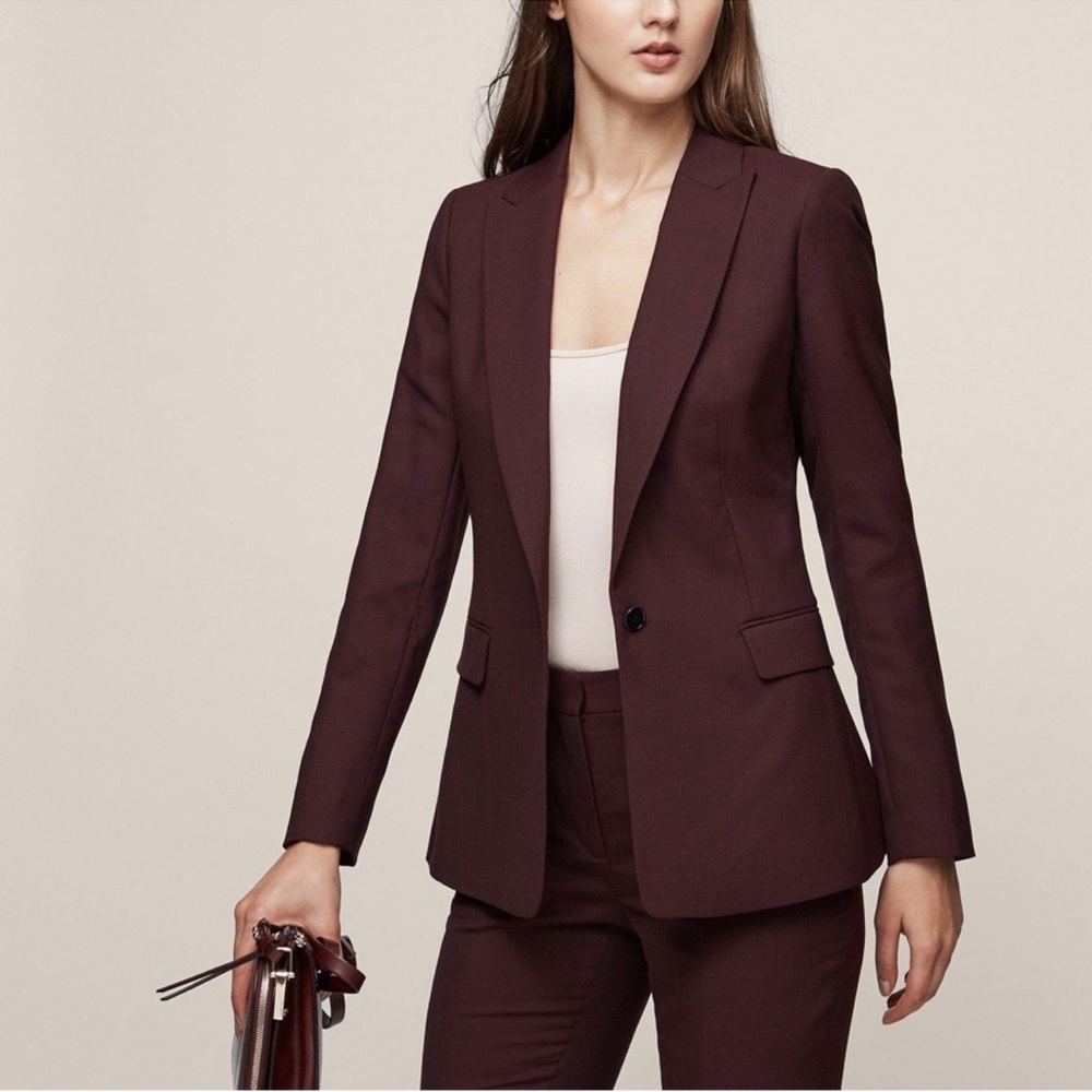 REISS Lissia Tailored Blazer in Berry size 6